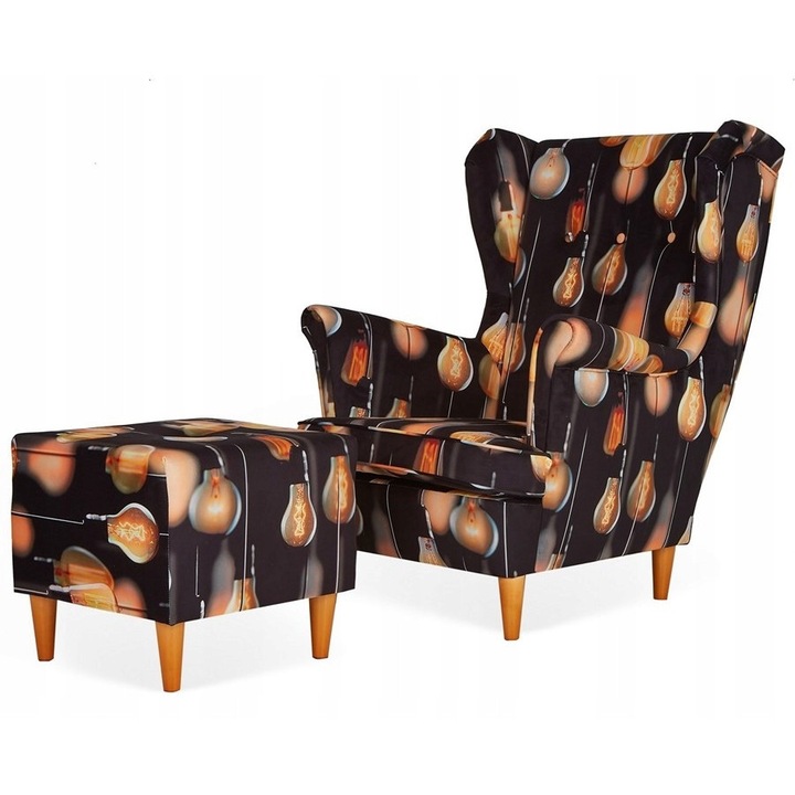 Uszak ARI fotel tartóval, Family Meble, M 131, égőmintás, 84x92x104cm