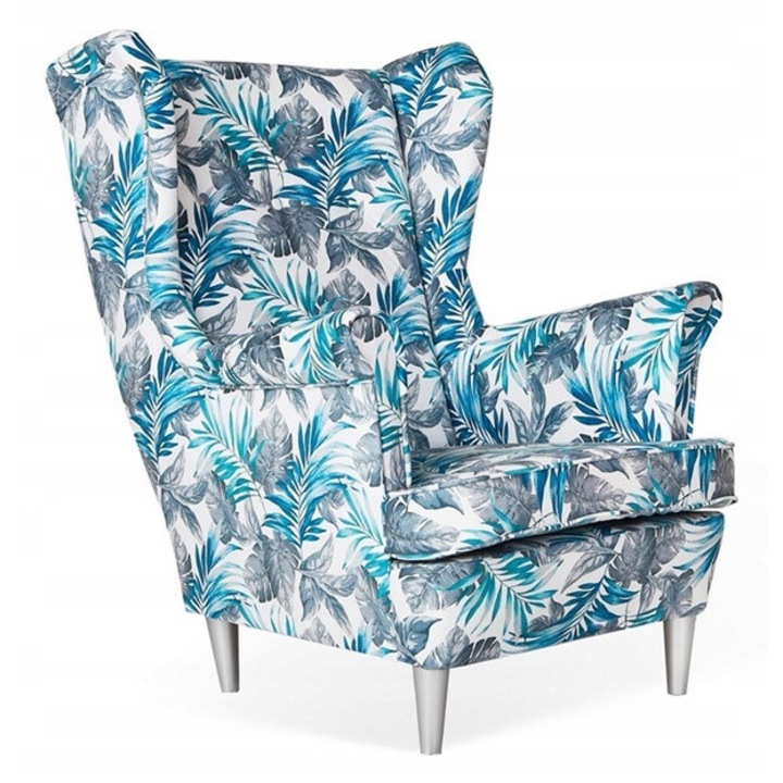 ARI fotel, Family Meble, M-118, szürke-türkiz, 84x92x104cm