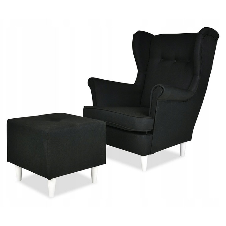 ARI fotel támasztékkal, fekete, méretek 84x92x104cm, Family Meble