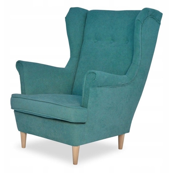 Fotel Uszak ARI, türkiz, 104x84x92cm, lábtartó nélkül