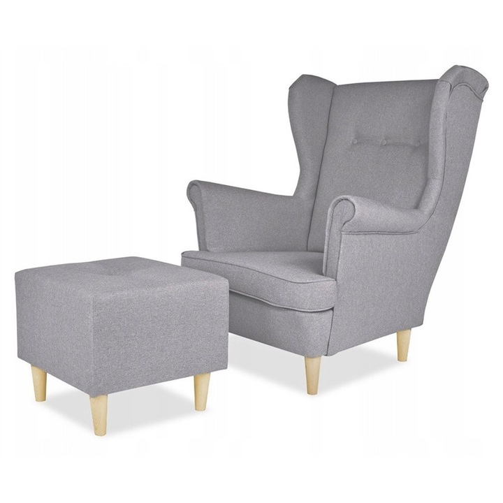 ARI fotel támasztékkal, Family Meble, szürke, 84x92x104cm