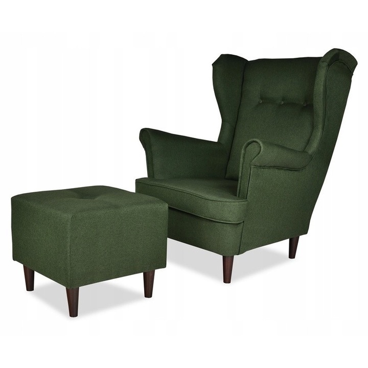 ARI fotel támasztékkal, palackzöld, 104x84x92cm