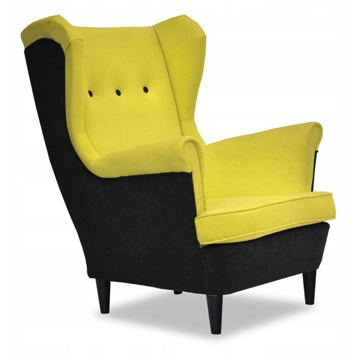 DUO fotel, Family Meble, sárga-fekete, 84x92x104cm