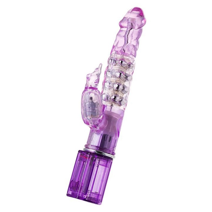 Вибратор Luka, 14 см, 8 режима, TPE, ABS пластмаса, двойна стимулация