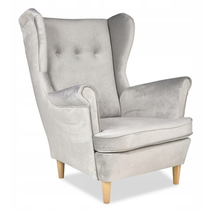 ARI fotel, szürke, 104x84x92cm, Swarovski kristályokkal