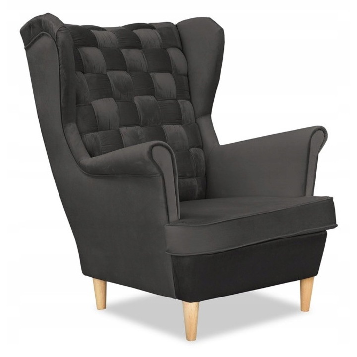 Fotel CAROL, Family Meble, ROYAL 38, sötétszürke, 104x84x92cm