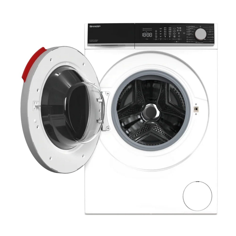 Masina de spalat rufe cu uscator Sharp ES-NDL914CWA/D, Advanced Inverter, Steam, Allergy Smart, TIme Dry, SuperJet, Start intarziat, 9/6 kg, 1400 rpm, Clasa A/D, Alba