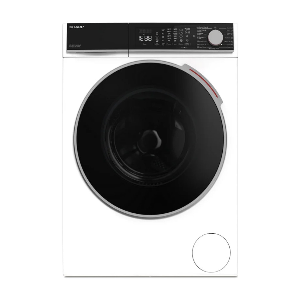 Masina de spalat rufe cu uscator Sharp ES-NDL914CWA/D, Advanced Inverter, Steam, Allergy Smart, TIme Dry, SuperJet, Start intarziat, 9/6 kg, 1400 rpm, Clasa A/D, Alba