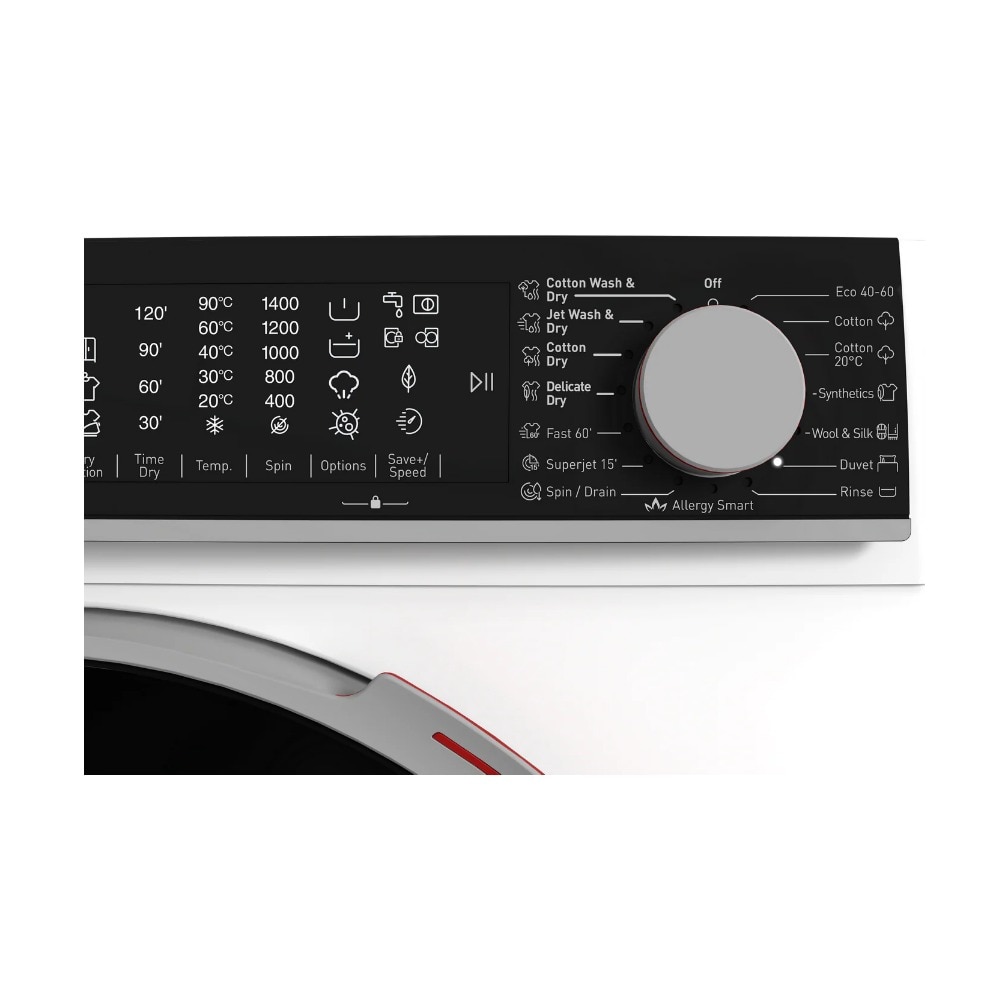 Masina de spalat rufe cu uscator Sharp ES-NDL914CWA/D, Advanced Inverter, Steam, Allergy Smart, TIme Dry, SuperJet, Start intarziat, 9/6 kg, 1400 rpm, Clasa A/D, Alba