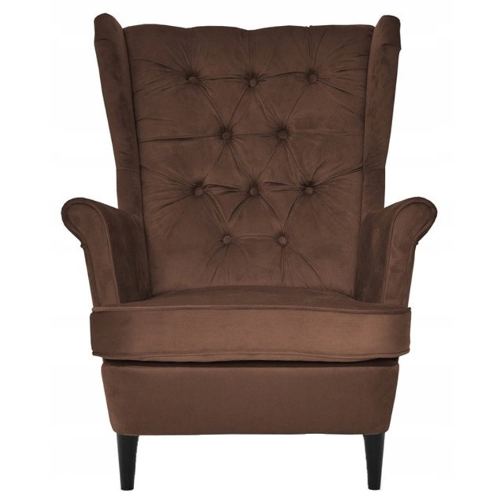 Fotel Uszak Gaja, Family Meble, cacao, 104x84x92cm, set cu puf