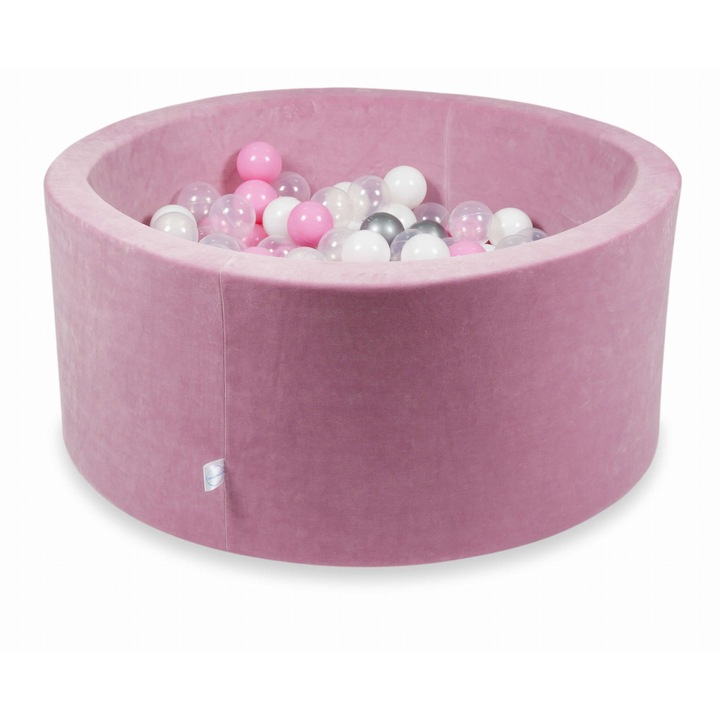 Száraz labdamedence, mimi, 90x40cm, rózsaszín, 300 labda, többszínű