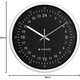 Ceas de perete Navaris, Ø 30 cm, mecanism silentios, design modern, plastic/sticla, Negru/Argintiu