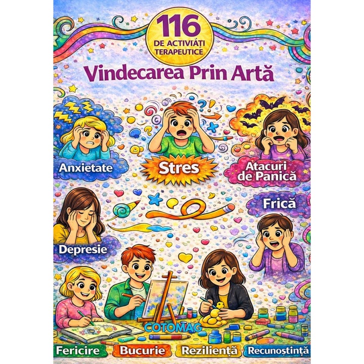 Caiet De Lucru -116 De Activitati Terapeutice Pentru Eliberarea Stresului, Anxietatii Si Reglarea Emotionala / Ghid Practic / Autocunoastere / Claritate Mentala / Dezvoltare Personala