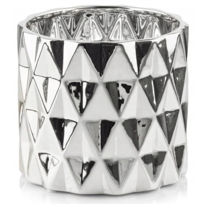 Ghiveci ceramic, Luka, 12,5x14cm, argintiu