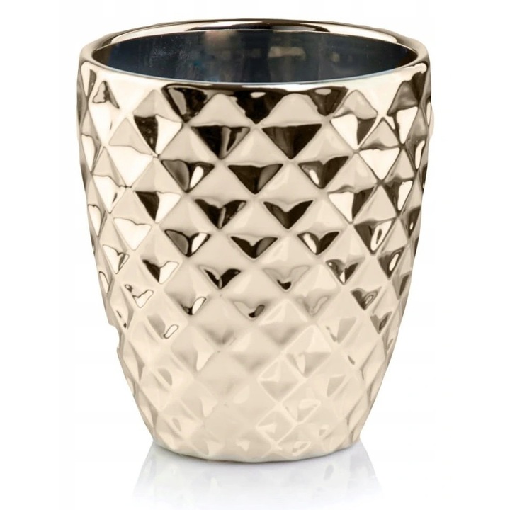 Ghiveci ceramic, Luka, zlat, 15,5x13,5cm