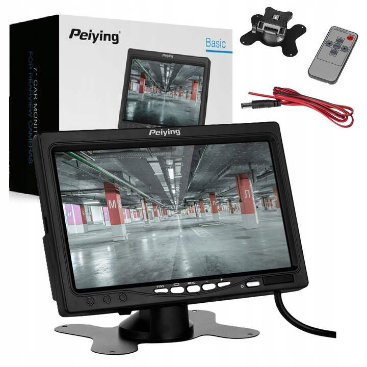 Monitor auto Peiying 7", 2 canale, TFT, 480x800px, PAL/NTSC,