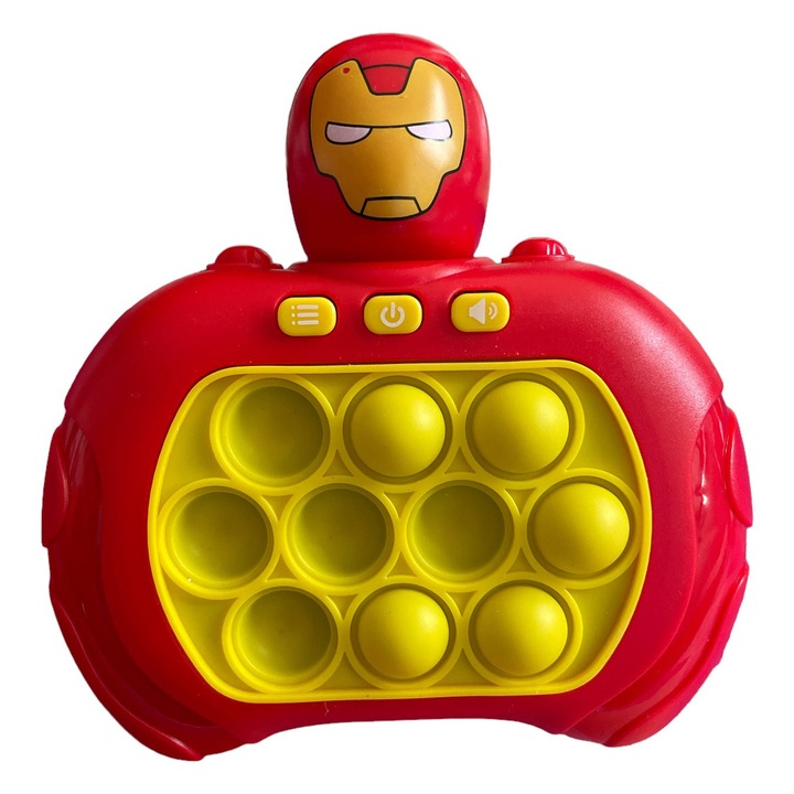 Interaktív stresszoldó játék Pop It, Vasember, elektronikus, 12,7x12,5x5,5cm, 3+ év