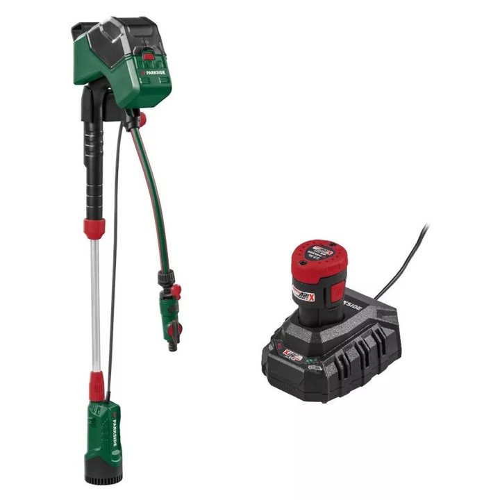 Pompa pentru apa pe acumulator 12v Parkside PRPA 12-Li A1cu debit 1500L/ora, cu acumulator si incarcator inclus