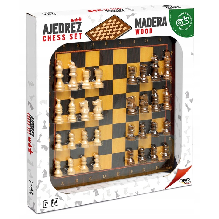 Set sah Cayro, 32 figuri, tabla 330x330mm, 2 jucatori, 7-99 ani