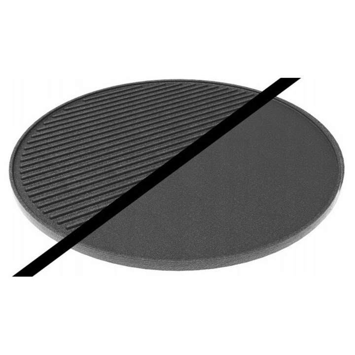 Placa grill din fonta, 33 cm, design dublu fata, versatilitate in bucatarie, usor de curatat