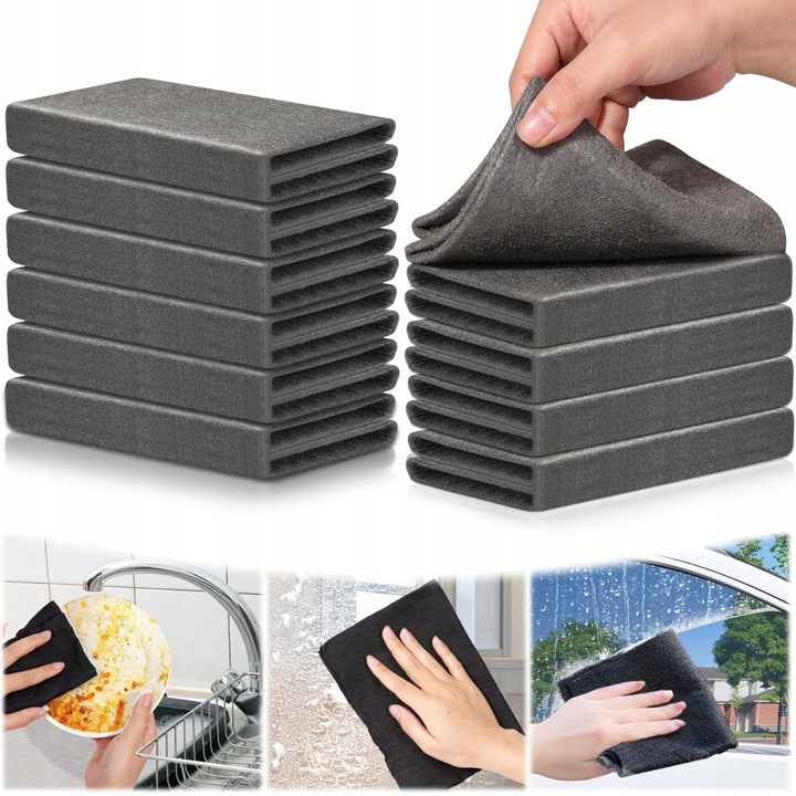 Set 10 Bureti de Curatare Vevoqim, 30x40cm, gri, reutilizabili