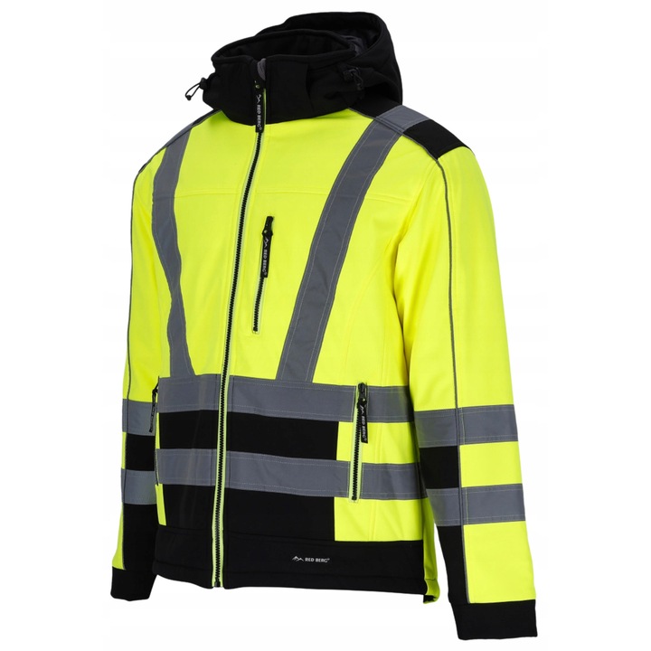 Geaca termoizolata de iarna Redberg, softshell, reflectorizanta, gluga detasabila, impermeabilitate 3000mm, XL