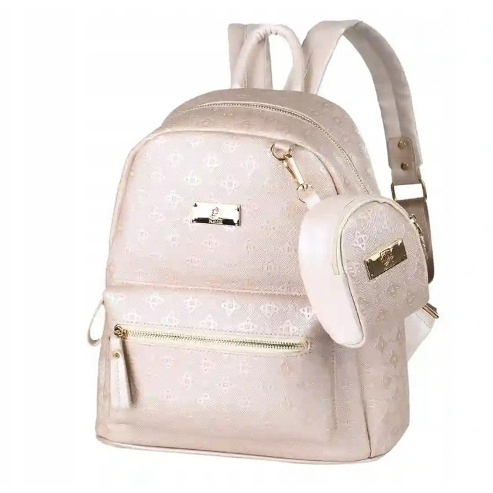 Elegáns bőr hátizsák, 34,5x30cm, sok zsebbel, többszínű, 0,62kg