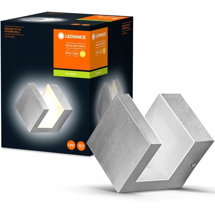 ENDURA kültéri fali lámpa, LED 9W, 600lm, IP44, szürke, 125x100x100mm