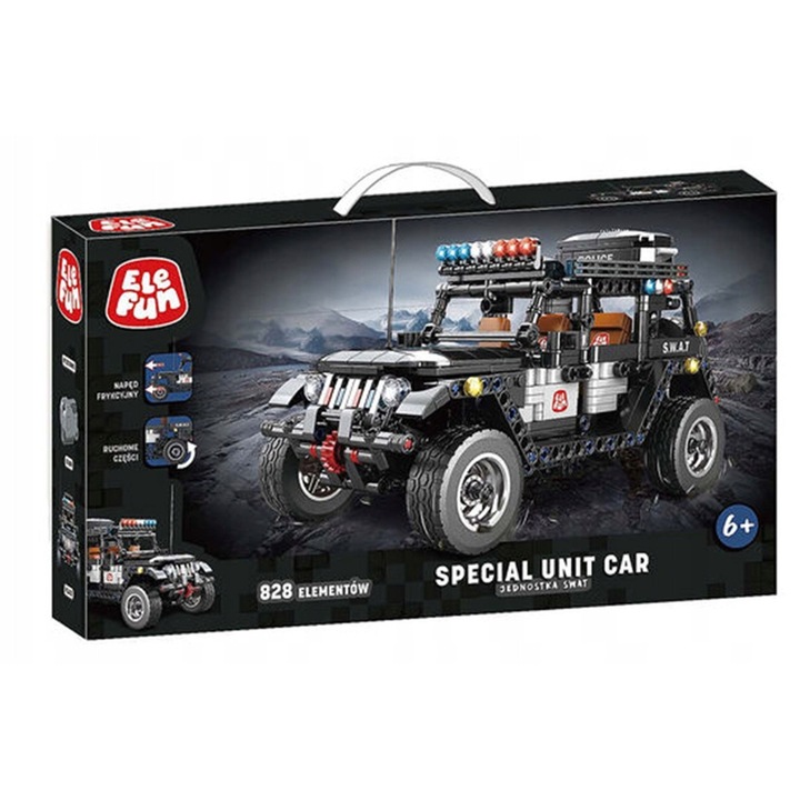 Set de constructie, 828 elemente, multicolor, pentru copii, unitate speciala SWAT