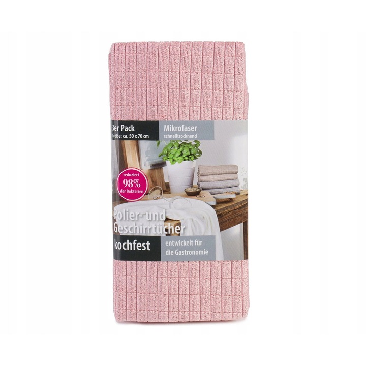 Set 3 sciereczek din microfibra, 50x70cm, rozii, pentru polerare