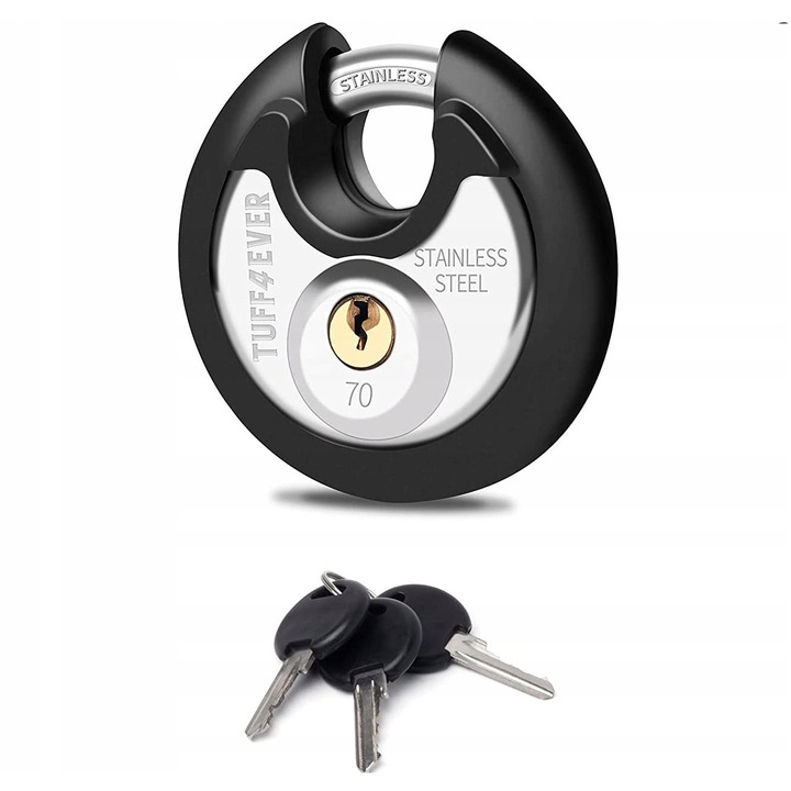 Lacat cu stecar Tuff4Ever, rotund, 9,5mm, rezistent la intemperii, pentru interior si exterior