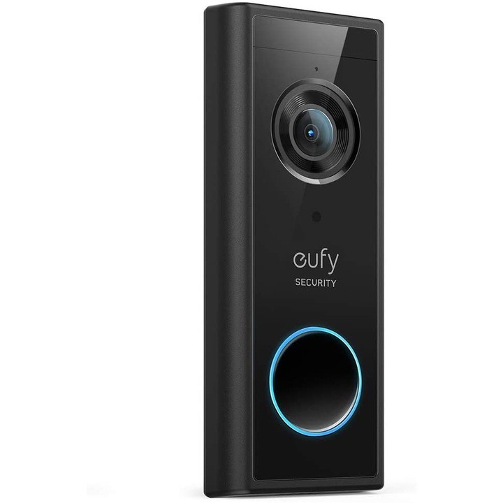 Elektromos csengő Video Doorbell 2K, Eufy, 2560x1920px, WiFi, mikrofonnal és hangszóróval