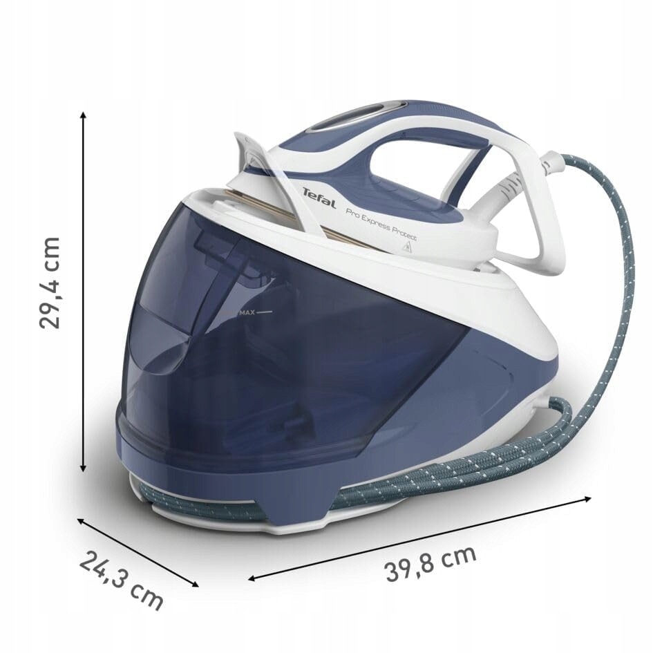 Statie de calcat cu abur Tefal Pro Express Protect, 7,6 Bar, 140 g/min, 550 g/min, albastru-gri/ alb