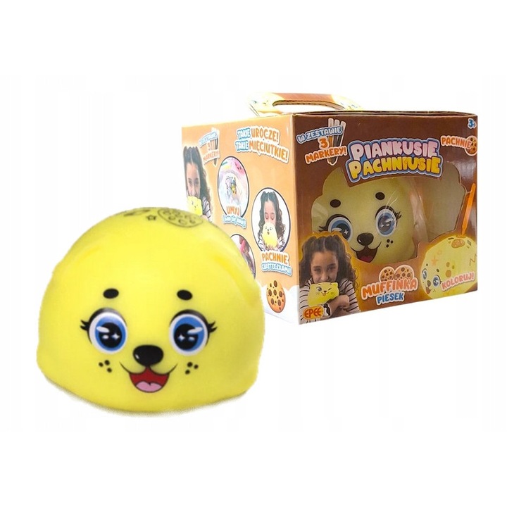 Разтеглива ароматна фигурка, 3 цвята, комплект с маркери, розов, жълт, син