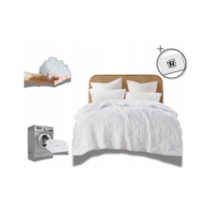 Pilota din microfibra, 135x200cm, alb, set pentru confort pe tot parcursul anului