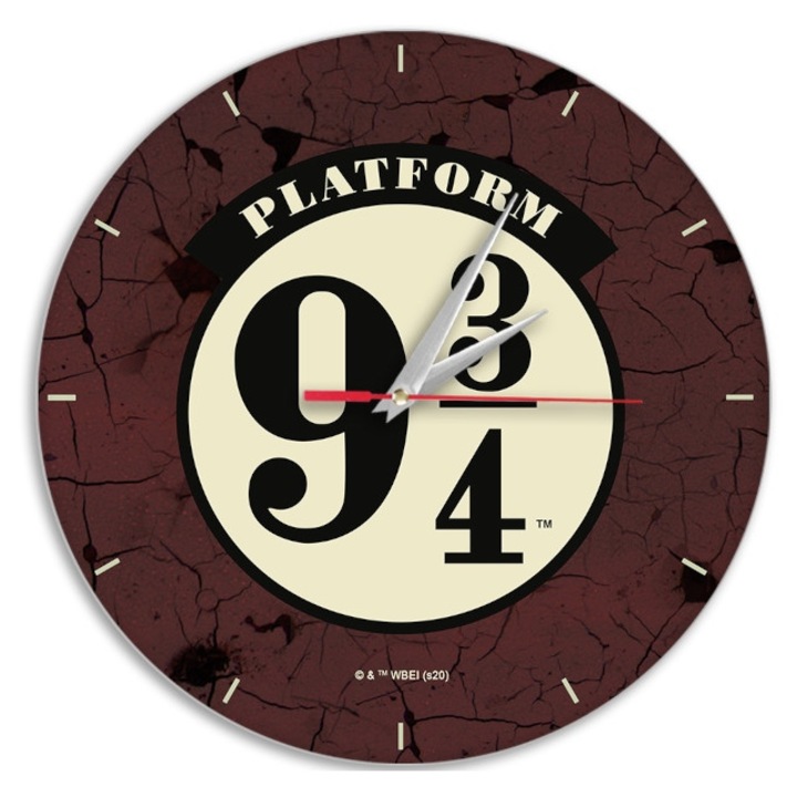 Ceas de perete Harry Potter, design unic, mecanism silentios, 30,5x30,5x3,6cm, multicolor