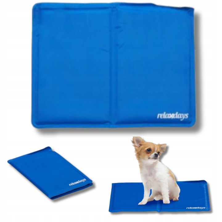 Mata racoroasa Relaxdays XL, 110x70cm, pentru caini si pisici, albastra, auto-regenerare