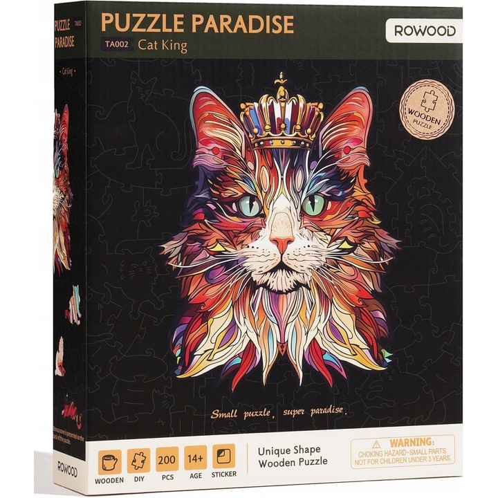 Puzzle 200 elemes Macskakirály, intenzív színek, kiegészítő szett, 6 óra összeállítási idő