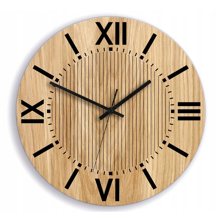 Falióra, Santiago, tölgyfa, 33,5 cm, elegáns design, fekete