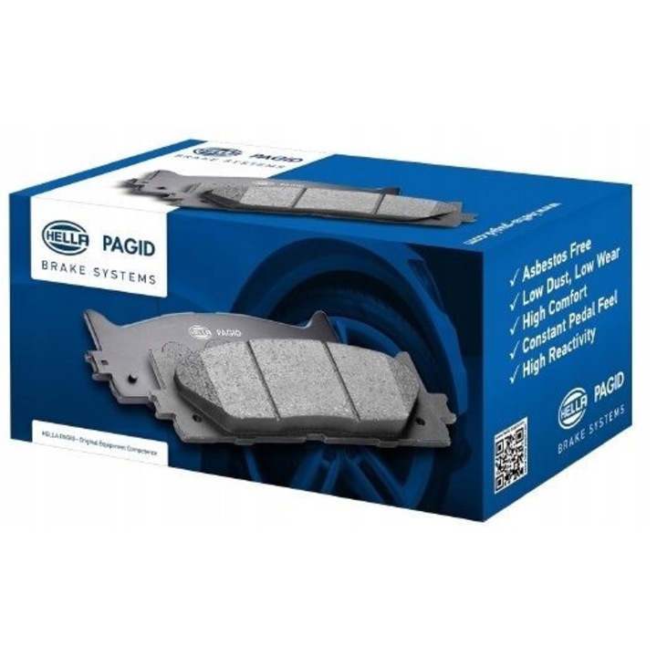 Kloce de frana Hella 8DB355009671, 16mm grosime, 145,1x55mm, set 8 bucati