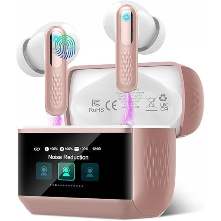 Vezeték nélküli fejhallgató ZYHKON Z9 PRO, rózsaszín, Bluetooth 5.4, ANC funkció, szett