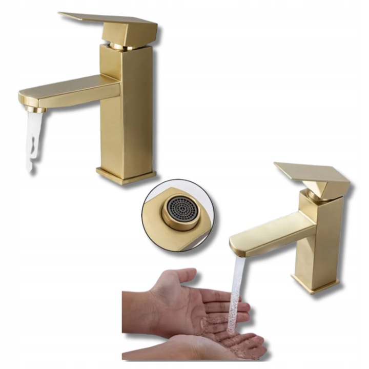 Санитарен смесител Злата, квадратен, за кухня и баня