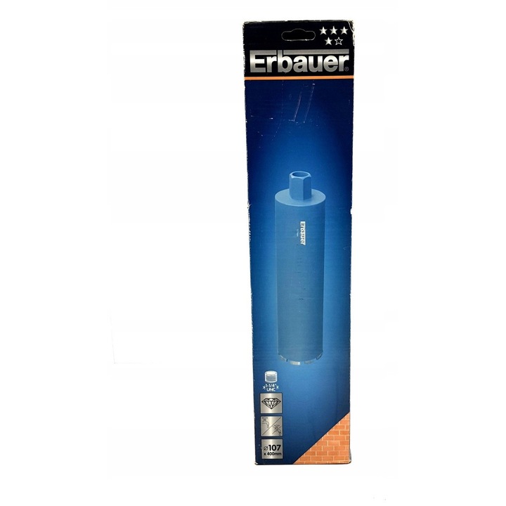 Otwornica diamentowa Erbauer 1 1/4", 107mm, 400mm adancime, pentru beton si piatra