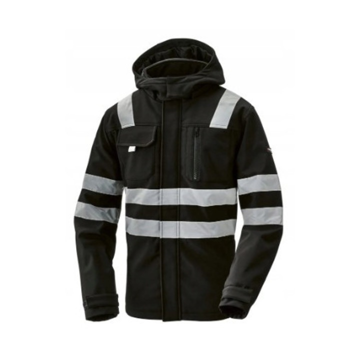 Geaca softshell de lucru ParkSide, impermeabila, cu gluga detasabila, neagra, 100% poliester, XL