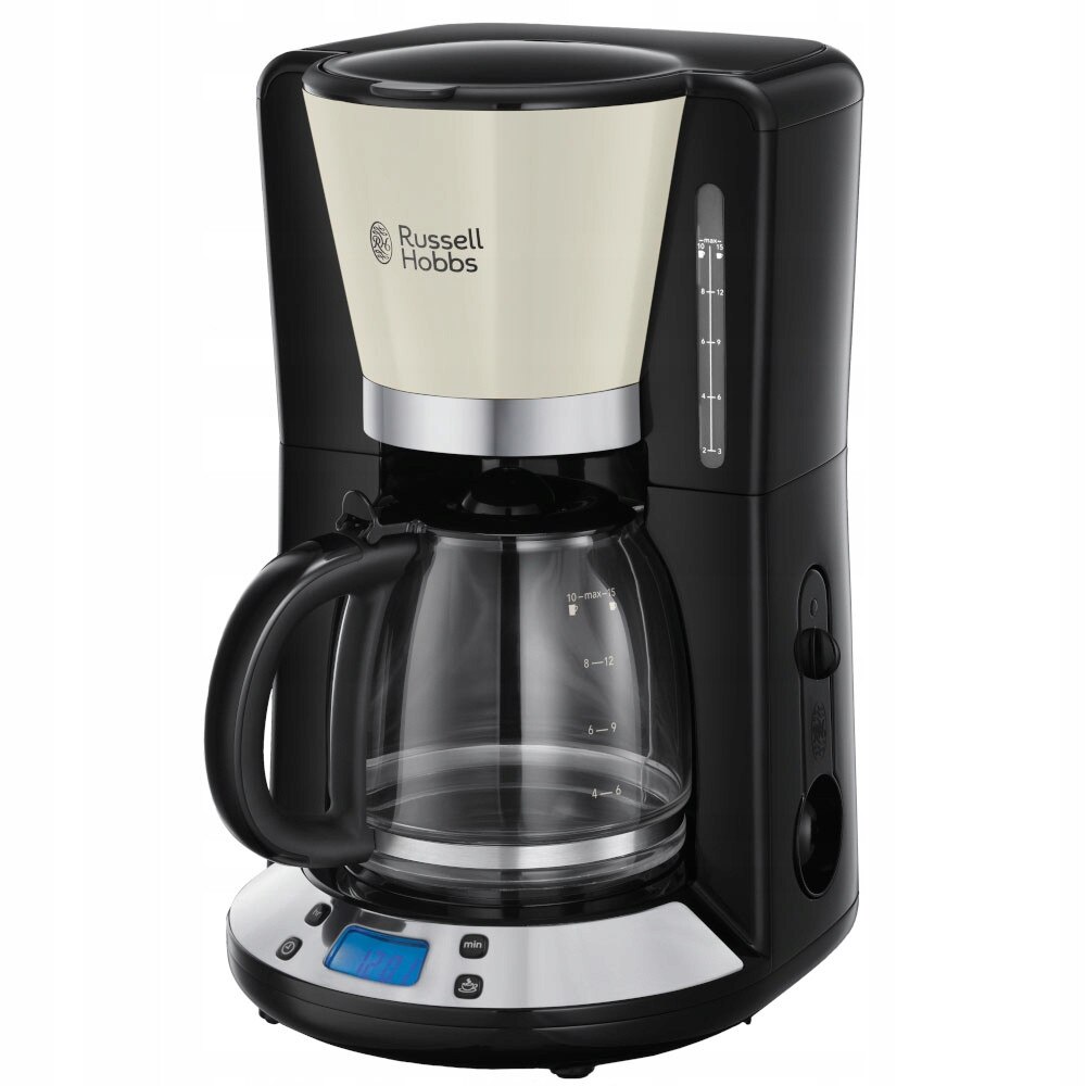 Cafetiere Russell Hobbs Colours Plus 1,25 l, 10 cani, tehnologie WhirlTech, control digital, LCD