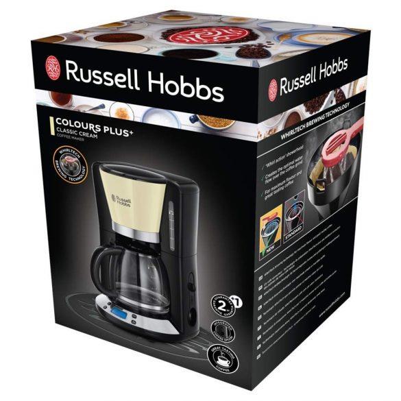 Cafetiere Russell Hobbs Colours Plus 1,25 l, 10 cani, tehnologie WhirlTech, control digital, LCD
