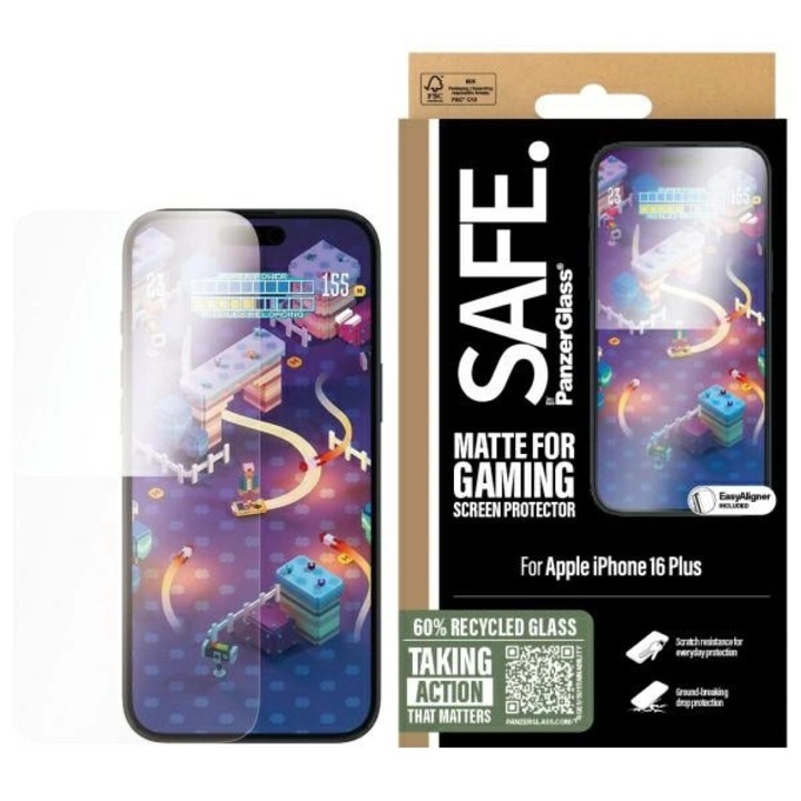 Folie protectie telefon, PanzerGlass, protector ecran gaming, ultra-wide fit, pentru iPhone 16 Plus