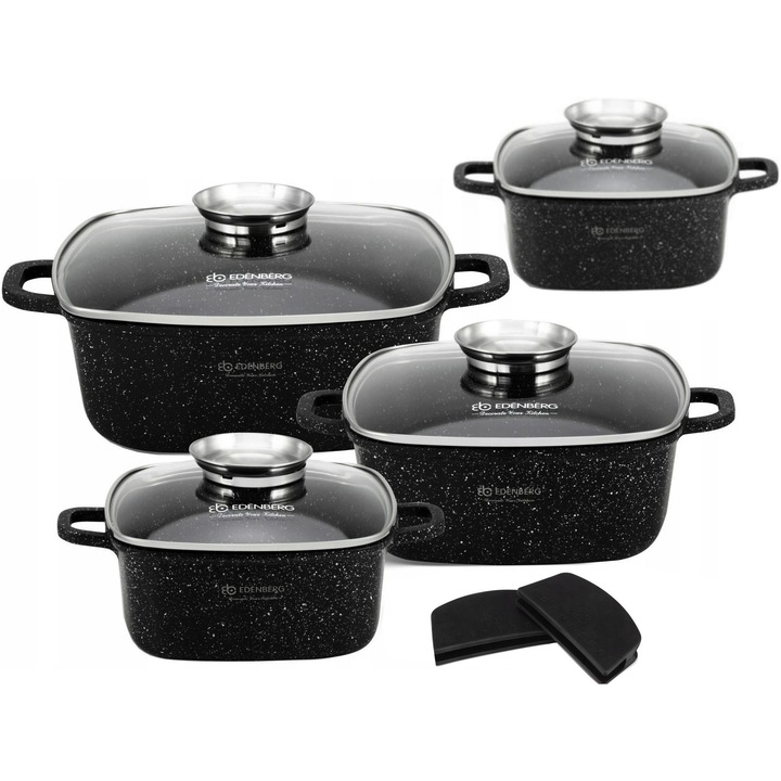 Set oale Edenberg 8 el., aluminiu, marmura, 5,5 mm, multicolor