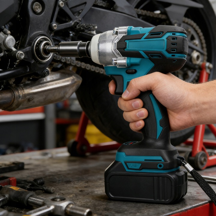 Cheie de impact electrica 18V 650Nm, albastra, set