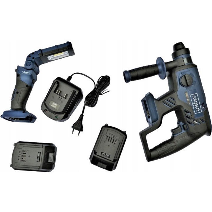 Set rotopercutor Scheppach BCRH170, 20V, 1,7J, 2Ah, 4Ah, incarcator 2.4A